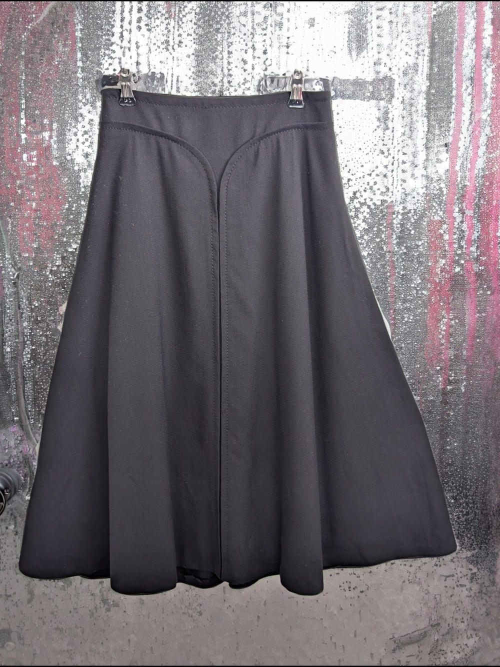 3/$50 Elie Tahari Black A-Line Wool Blend Skirt waist 12.5"